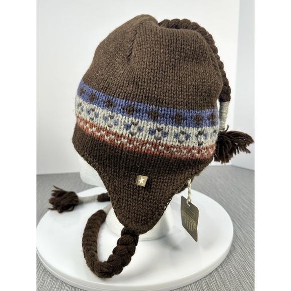 STETSON Ear Flap Hat Knit Wool Fleece Lined Sherpa Beanie w/Tassels Ski Winter - Picture 3 of 6